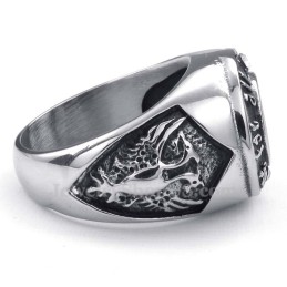 Bague En Titane Avec Zircon Bleu