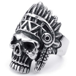 Bague Crâne Indien En Titane
