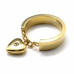 Bague En Or 18 Carats Sertie De Diamants De 5 Mm En Forme De Cœur Et Titane