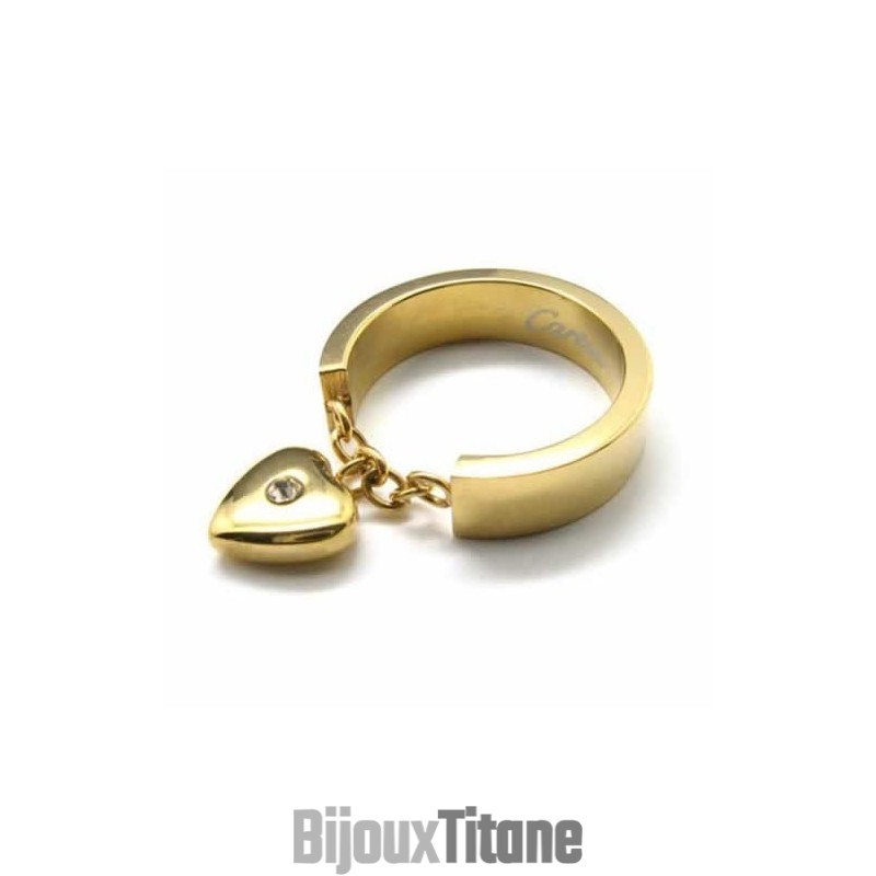 Bague En Or 18 Carats Sertie De Diamants De 5 Mm En Forme De Cœur Et Titane Bague En Or 18 Carats Sertie De Diamants De 5 Mm En Forme De Cœur Et Titane