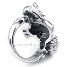 Bague Tête De Vache En Titane Avec Yeux Rouges