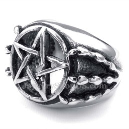 Bague Étoile Creuse À Cinq Branches En Titane