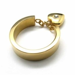 Bague En Or 18 Carats Sertie De Diamants De 5 Mm En Forme De Cœur Et Titane