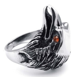 Bague Aigle En Titane Aux Yeux Rouges