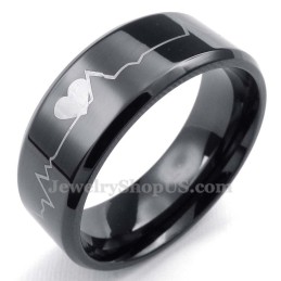 Bague Ronde En Titane Noir