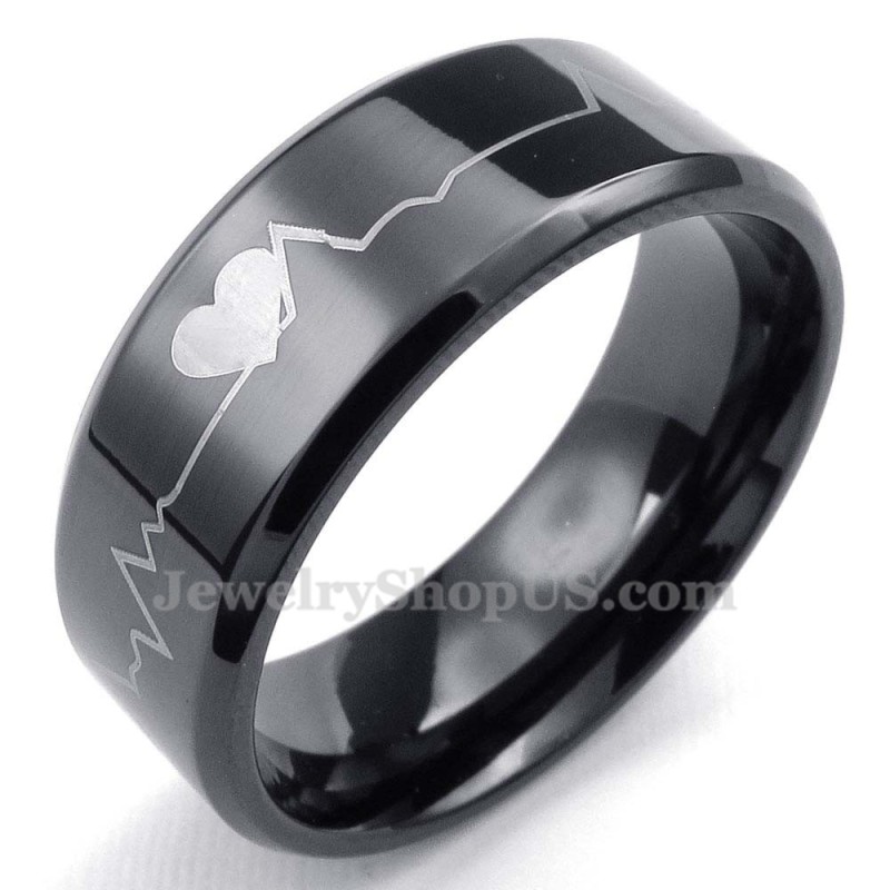 Bague Ronde En Titane Noir Bague Ronde En Titane Noir