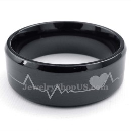 Bague Ronde En Titane Noir