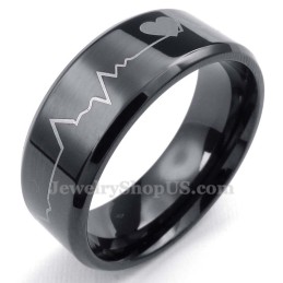 Bague Ronde En Titane Noir