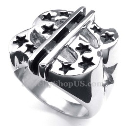 Bague En Titane Avec Symbole Dollar