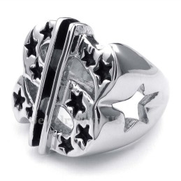 Bague En Titane Avec Symbole Dollar