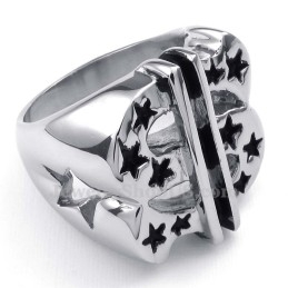 Bague En Titane Avec Symbole Dollar