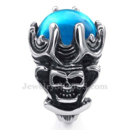 Bague En Titane Avec Zircon Bleu