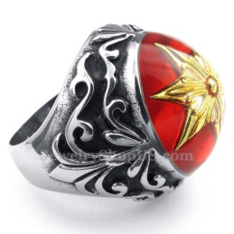 Bague En Titane Avec Étoile De David En Or