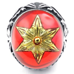 Bague En Titane Avec Étoile De David En Or