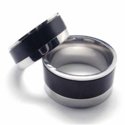 Bague En Titane Noir Pour Homme De 8 Mm