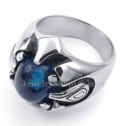 Bague En Titane Avec Zircon Bleu