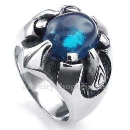 Bague En Titane Avec Zircon Bleu