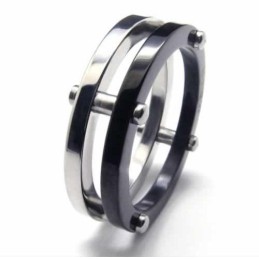 Bague En Titane Pour Homme Two Circles De 6 Mm