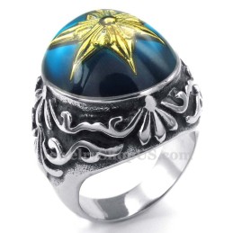 Bague En Titane Avec Étoile De David En Or