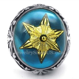 Bague En Titane Avec Étoile De David En Or