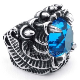 Bague En Titane Avec Zircon Bleu