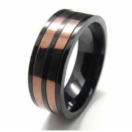 Bague En Titane De 8 Mm Avec Deux Cercles Incrustés