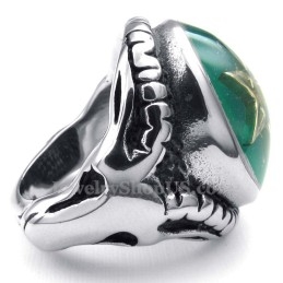 Bague Étoile À Cinq Branches En Or Et Titane Vert