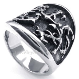 Bague En Titane Avec Ancres