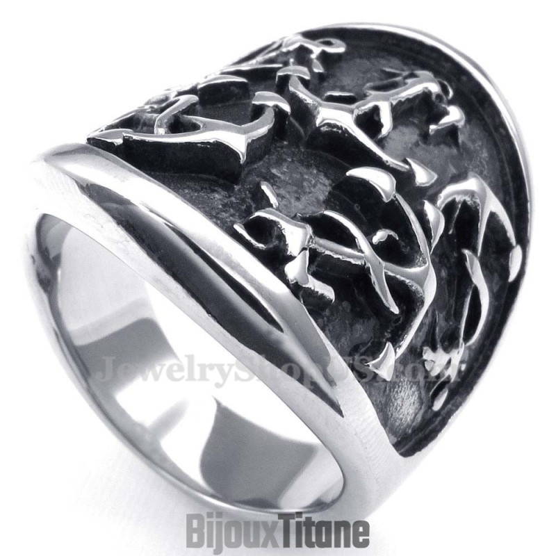 Bague En Titane Avec Ancres Bague En Titane Avec Ancres