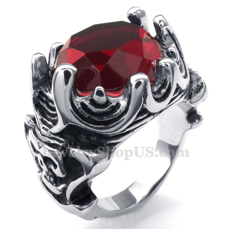 Bague En Titane Et Zircon Rouge Bague En Titane Et Zircon Rouge