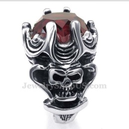 Bague En Titane Et Zircon Rouge