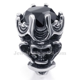 Bague En Titane Et Zircon Noir