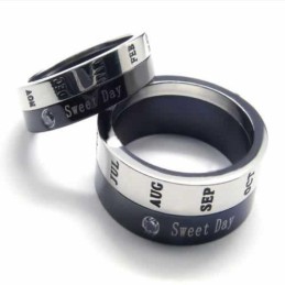 Bague Sweet Day 8 Mm Sertie De Diamants Et Incrustée De Titane