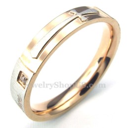Bague Croix En Titane Or Rose