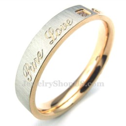 Bague Croix En Titane Or Rose