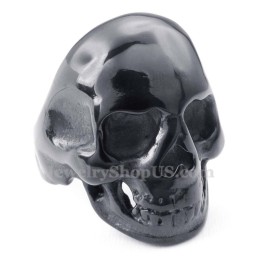 Bague Tête De Mort En Titane Noir