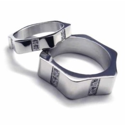 Bague En Titane Incrustée De Diamants De 6 Mm
