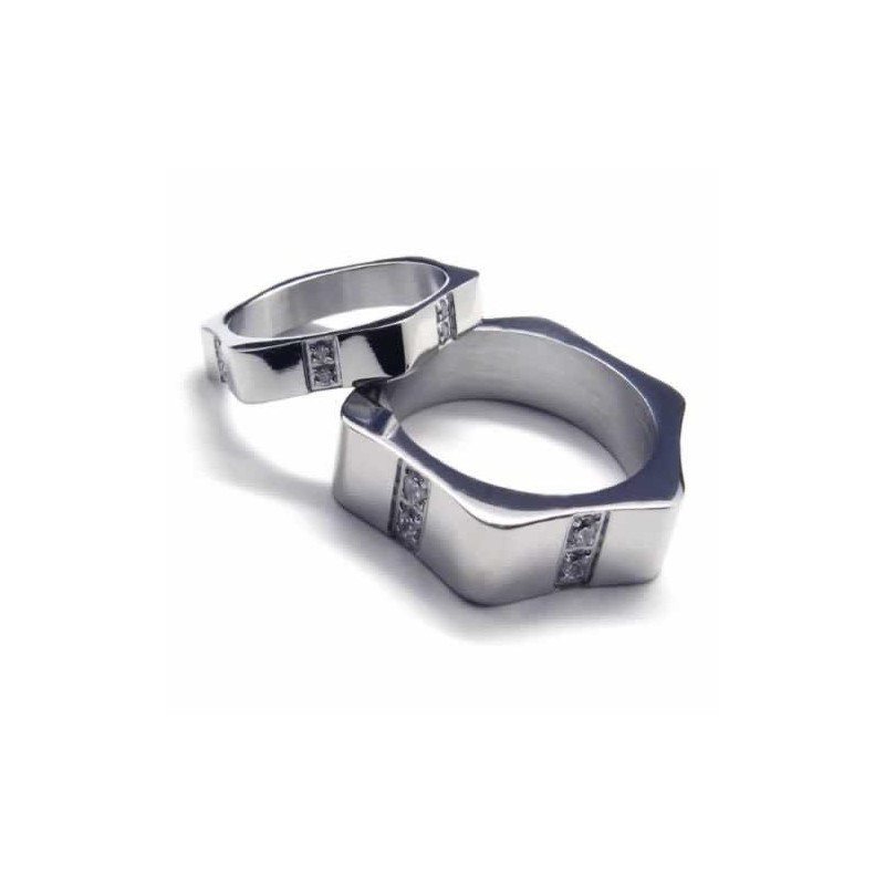 Bague En Titane Incrustée De Diamants De 6 Mm Bague En Titane Incrustée De Diamants De 6 Mm