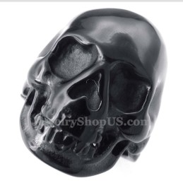 Bague Tête De Mort En Titane Noir