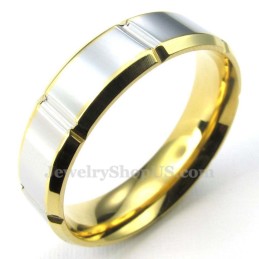 Bague Tendance En Argent, Or Et Titane (Homme)