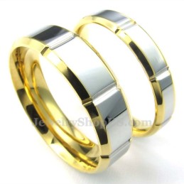 Bague Tendance En Argent, Or Et Titane (Femme)