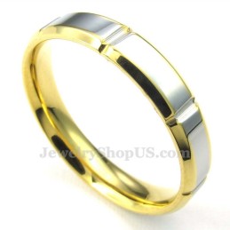 Bague Tendance En Argent, Or Et Titane (Femme)