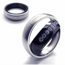Bague En Titane Incrustée De Diamants Éternels De 6 Mm