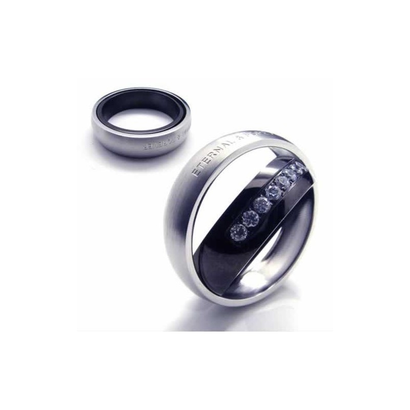 Bague En Titane Incrustée De Diamants Éternels De 6 Mm Bague En Titane Incrustée De Diamants Éternels De 6 Mm