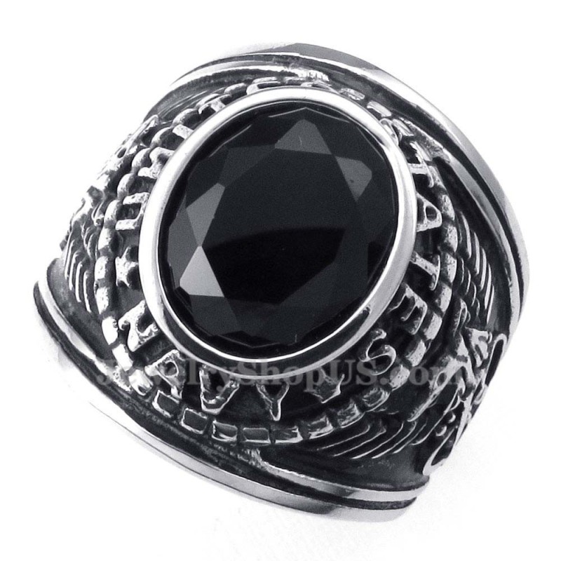 Bague En Titane Et Zircon Noir Bague En Titane Et Zircon Noir
