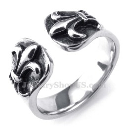 Bague En Titane Avec Ouverture En Forme De Croix Et De Fleur