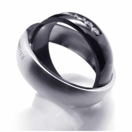 Bague En Titane Incrustée De Diamants Éternels De 6 Mm