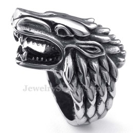 Bague Tête De Loup En Titane