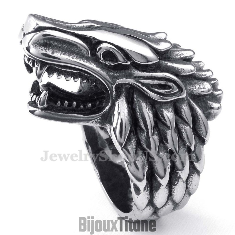 Bague Tête De Loup En Titane Bague Tête De Loup En Titane