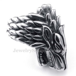 Bague Tête De Loup En Titane